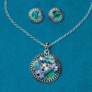 Authentic Abalone Necklace/Earring Set